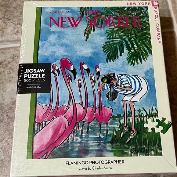 New York Puzzle Company New Yorker Flamingo Photographer 500 Pc Jigsaw